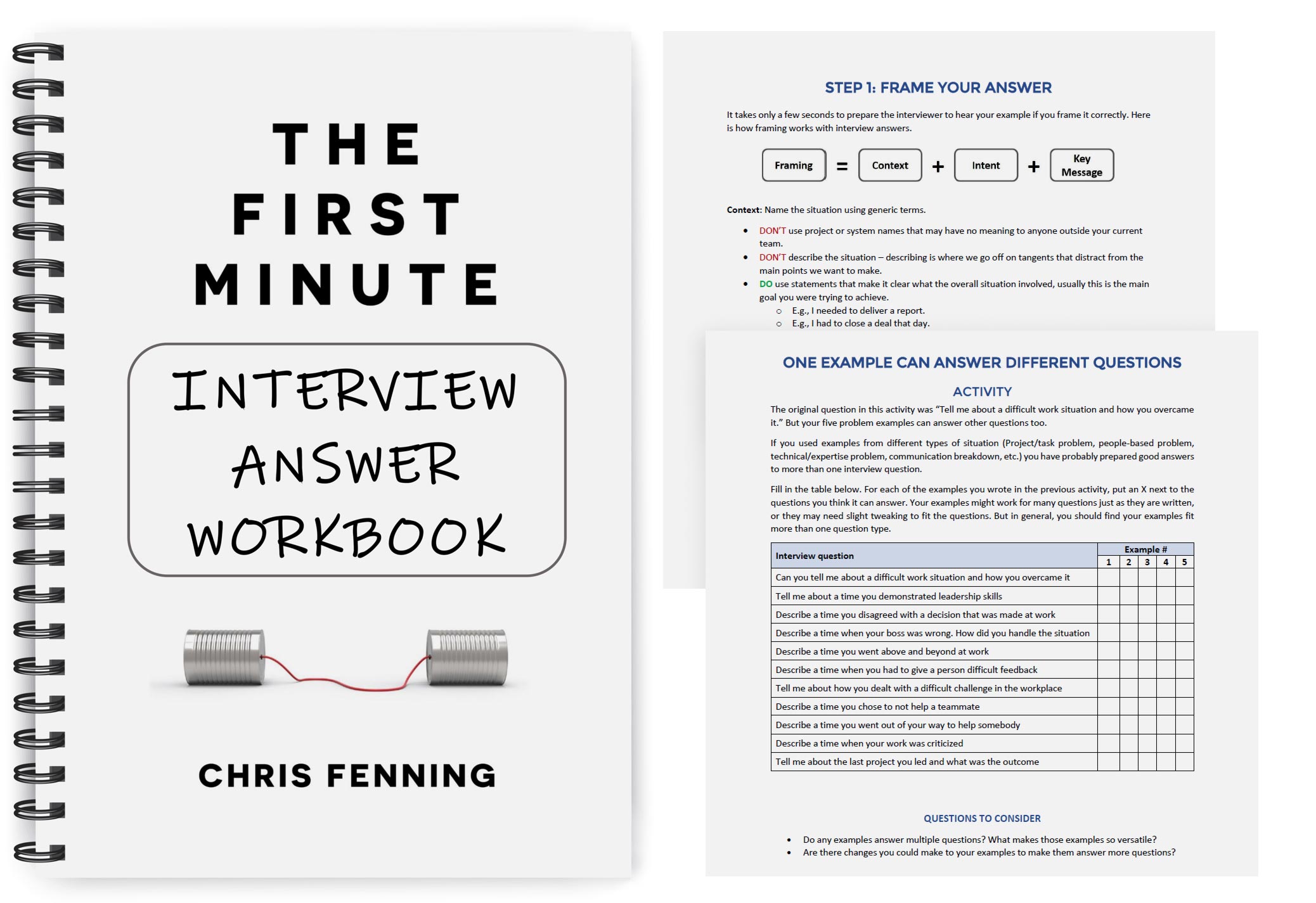 The First Minute Interview Answer Workbook by Chris Fenning